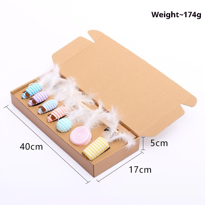 Cat Mouse Toy Gift Set – 7-Piece Cotton String Play Set