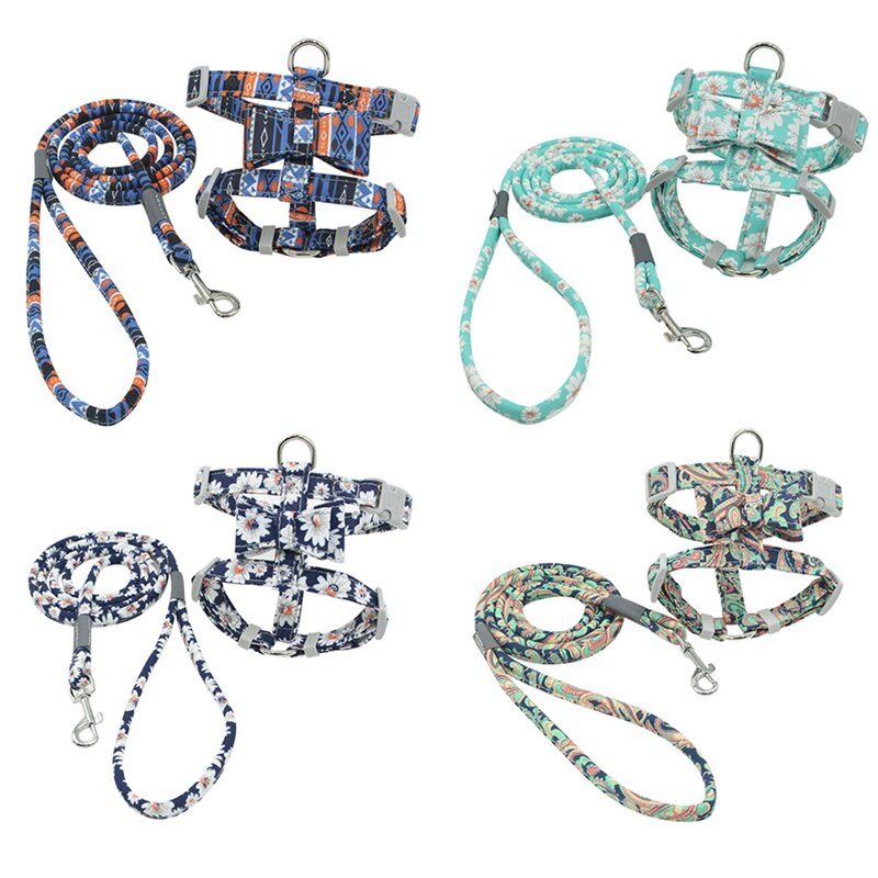 Japanese Print Cat Harness & Lead – Stylish Chest Strap for Cats