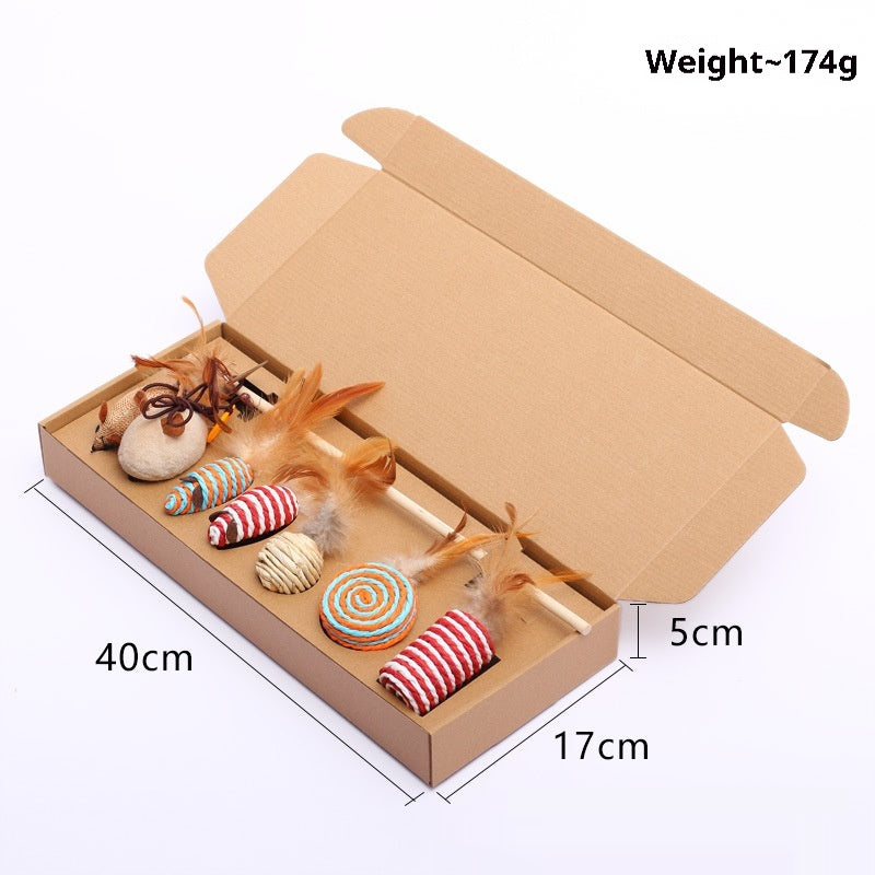 Cat Mouse Toy Gift Set – 7-Piece Cotton String Play Set