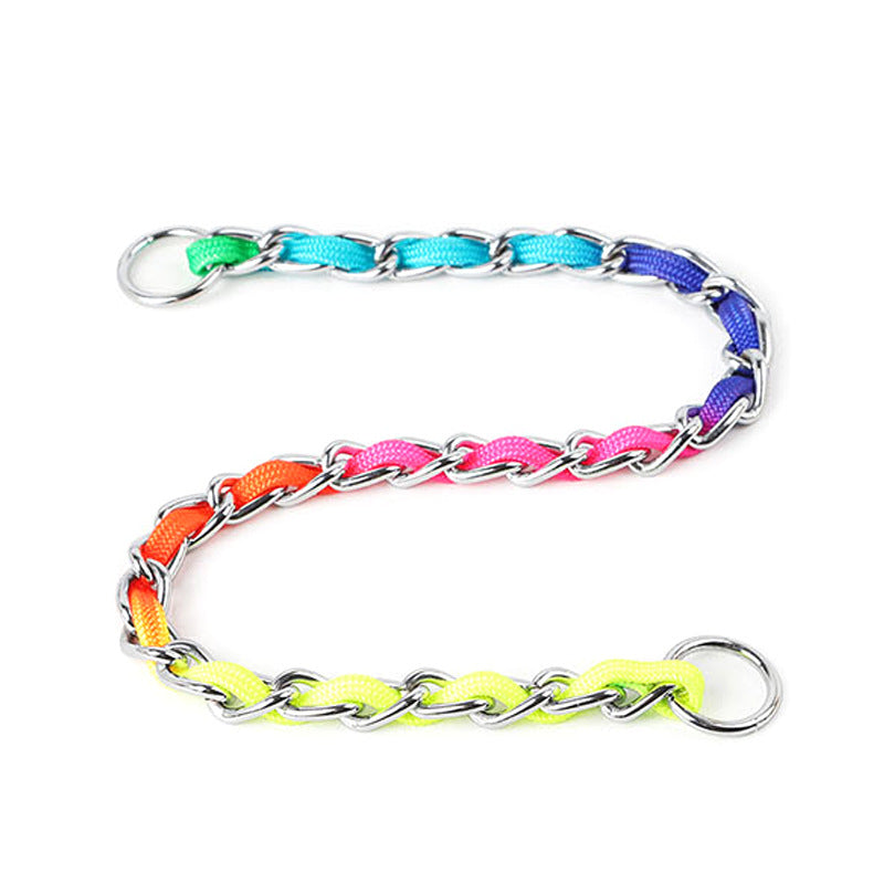 Rainbow Dog Leash w/Chain
