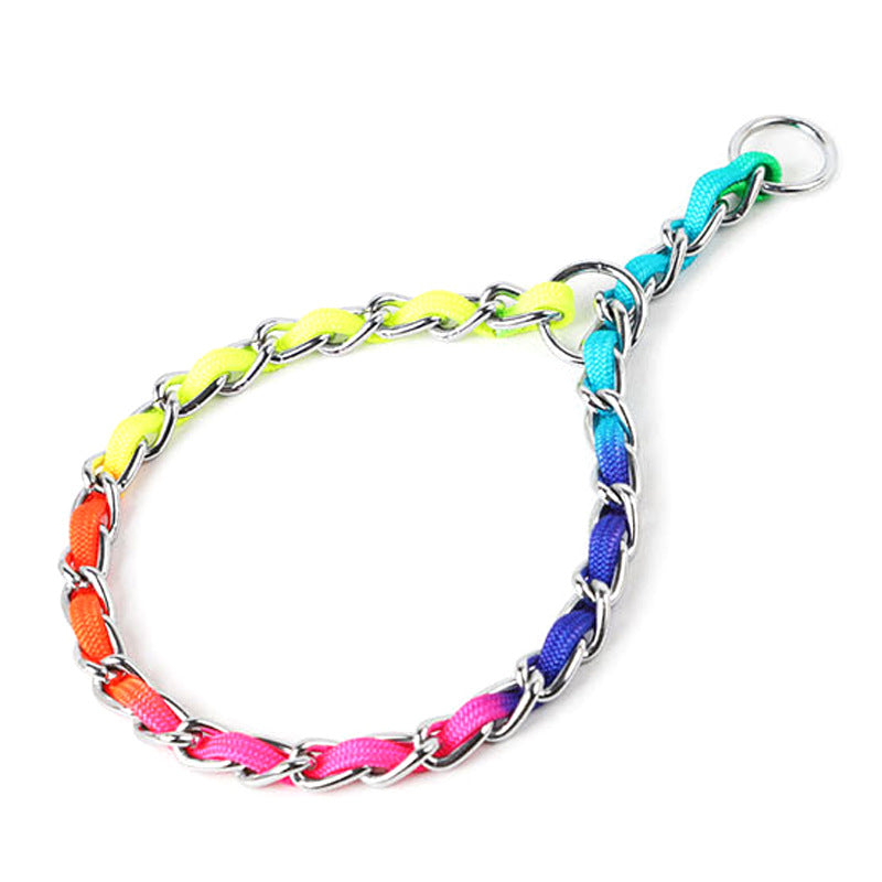 Rainbow Dog Leash w/Chain