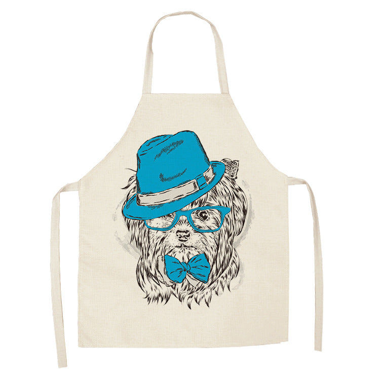 Cotton and linen cartoon dog apron