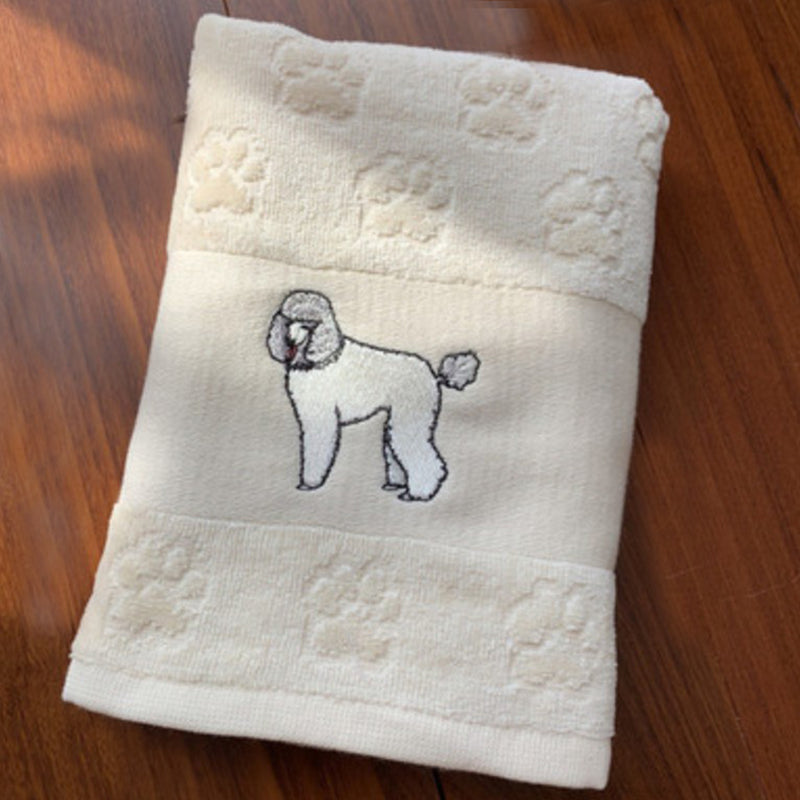 Embroidered Dog Hand Towel