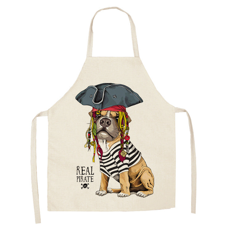 Cotton and linen cartoon dog apron
