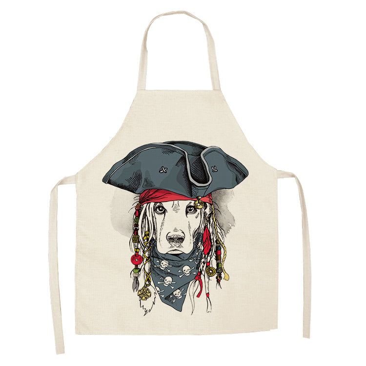 Cotton and linen cartoon dog apron
