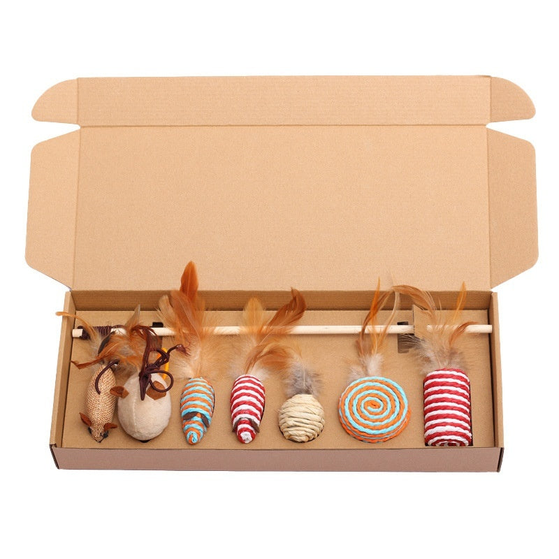Cat Mouse Toy Gift Set – 7-Piece Cotton String Play Set