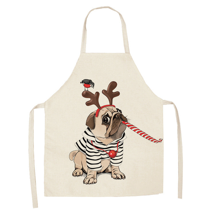 Cotton and linen cartoon dog apron