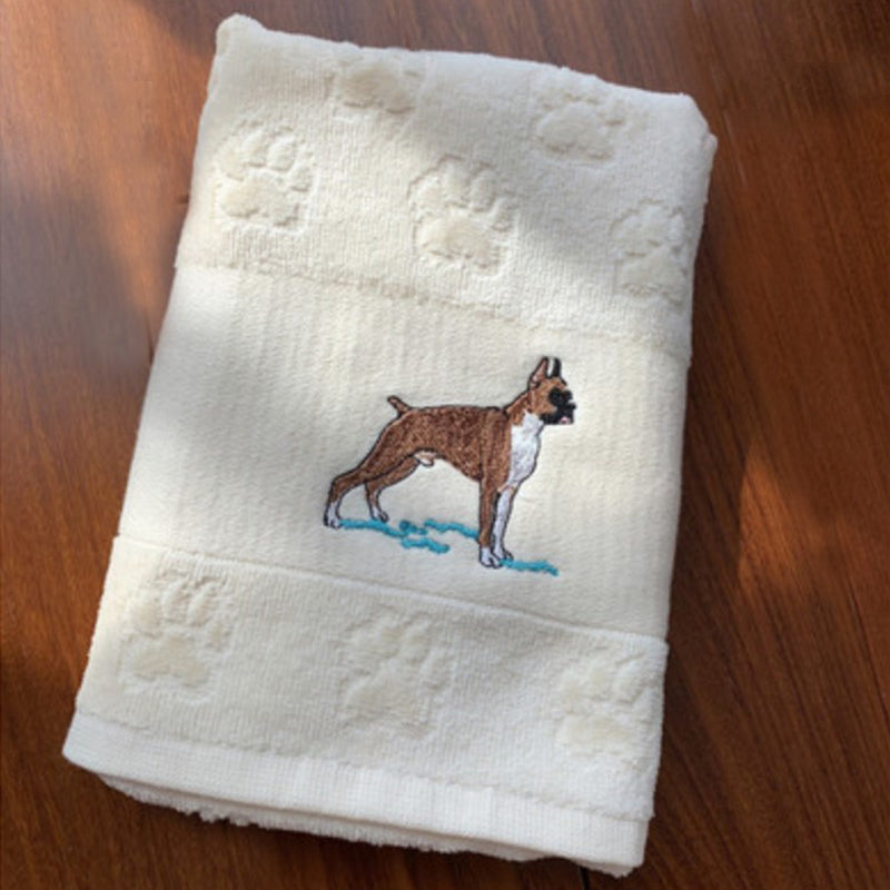 Embroidered Dog Hand Towel