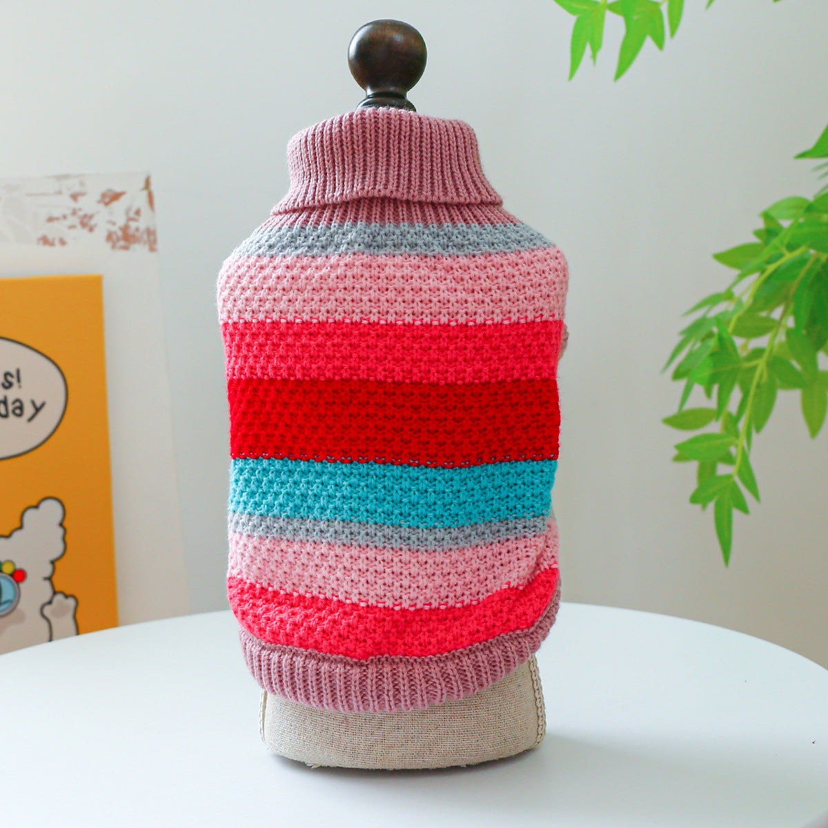 Multicolor Striped Dog Sweater