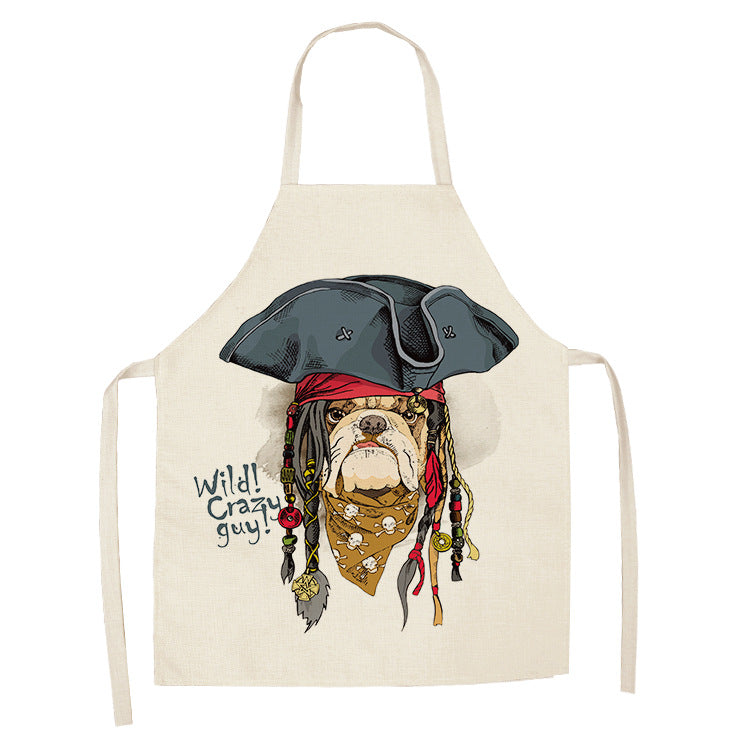 Cotton and linen cartoon dog apron