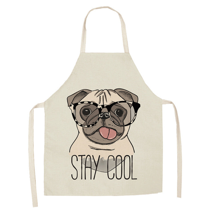 Cotton and linen cartoon dog apron