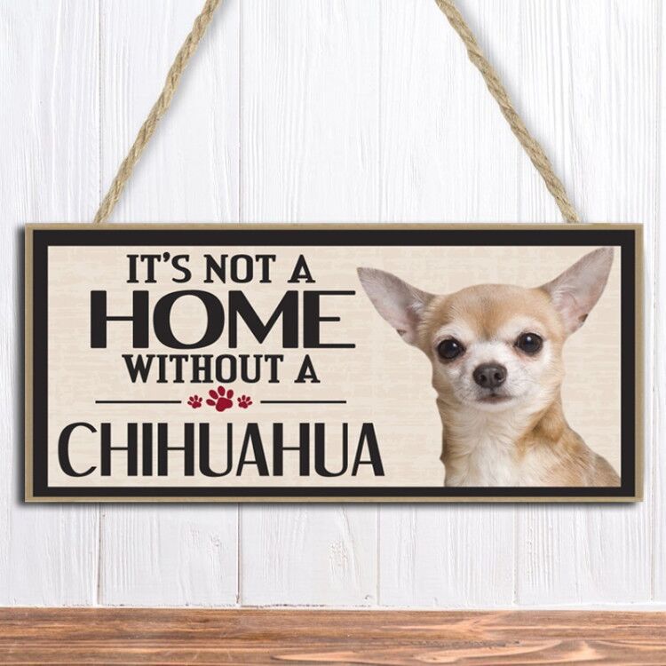 Wooden Dog Pet Hanging Rectangular Decoration