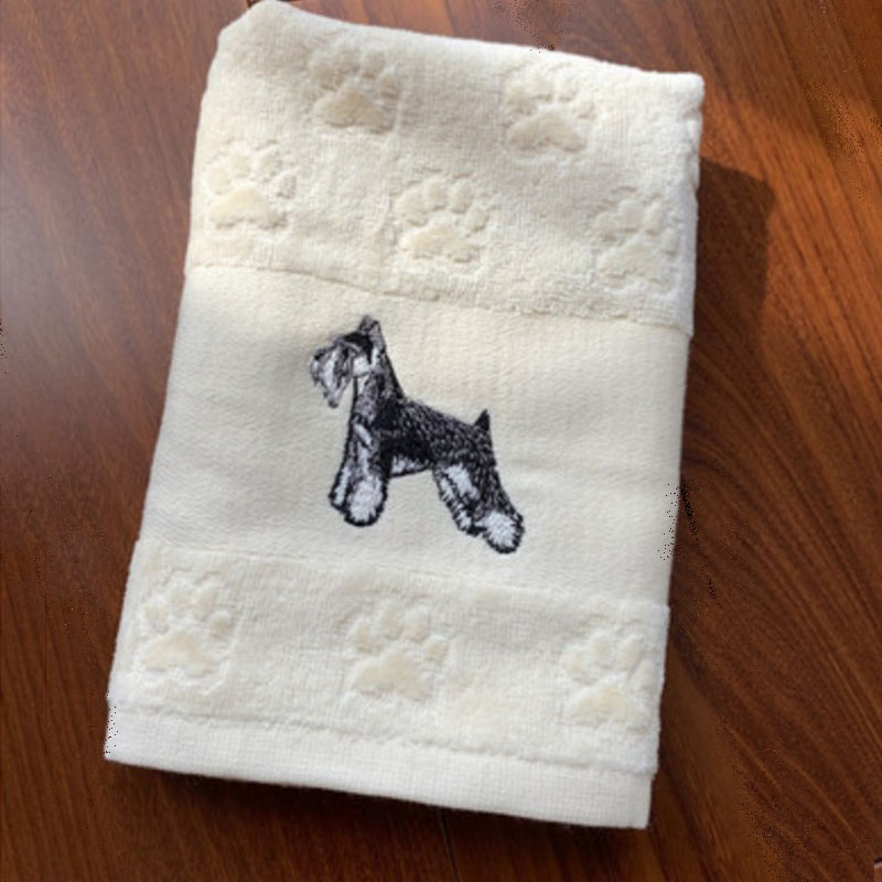 Embroidered Dog Hand Towel