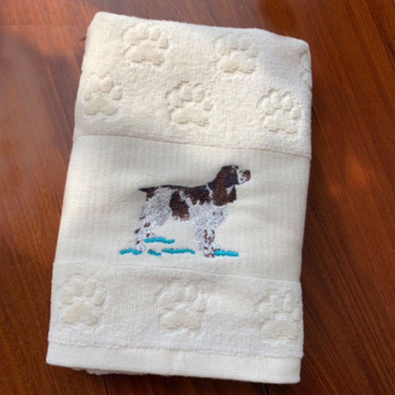 Embroidered Dog Hand Towel