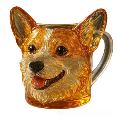 3D Dog Face Glass