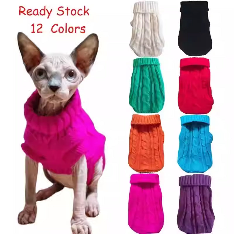 Knitted Sweater for Hairless Cats – Cozy Casual Pet Clothing