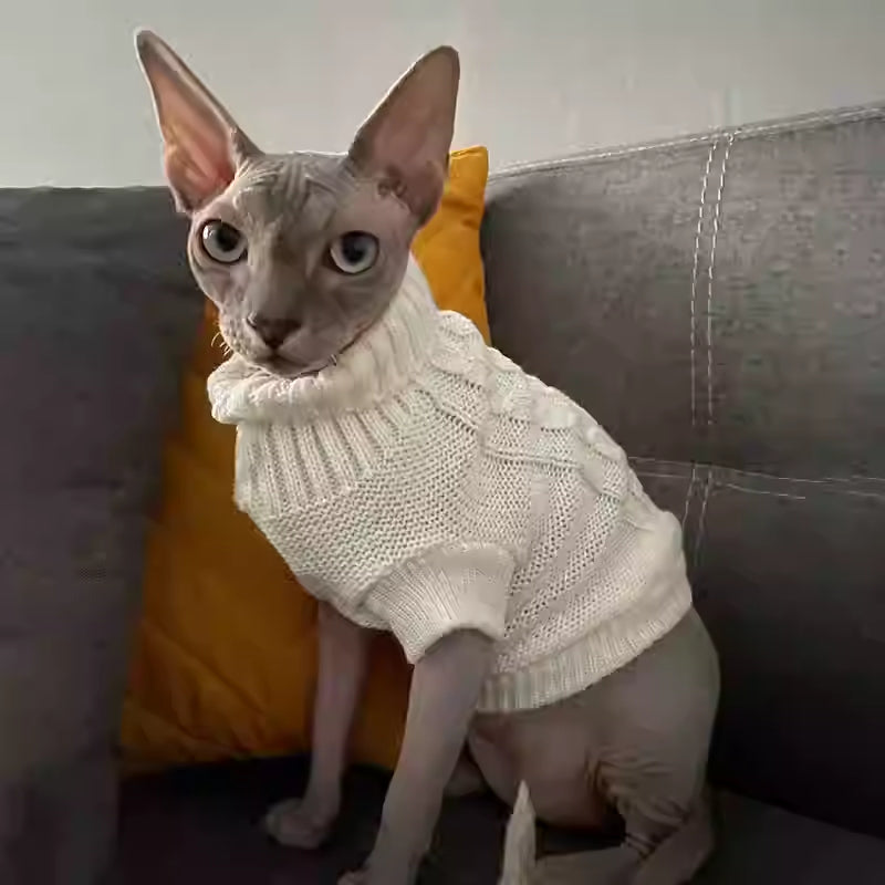 Knitted Sweater for Hairless Cats – Cozy Casual Pet Clothing