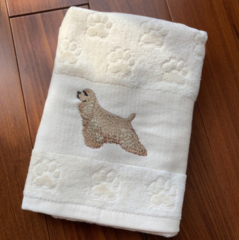 Embroidered Dog Hand Towel