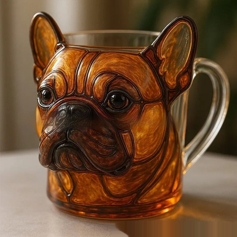 3D Dog Face Glass