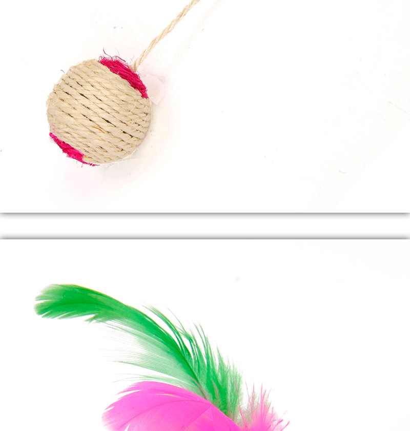 Cat Sisal Shuttlecock Toy – Feather & Sisal Chew Toy for Cats