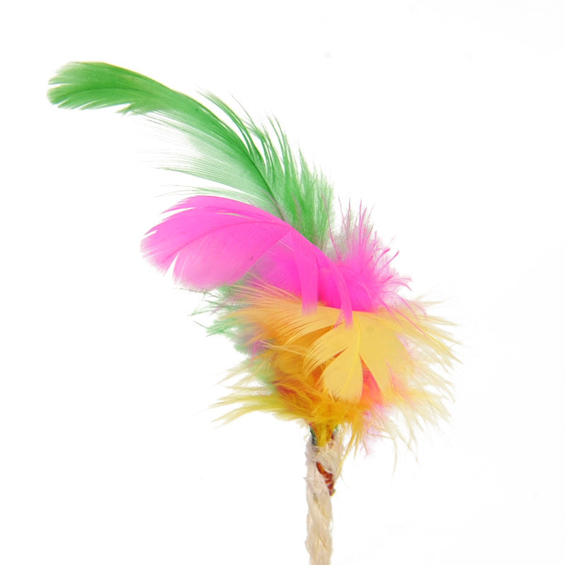 Cat Sisal Shuttlecock Toy – Feather & Sisal Chew Toy for Cats