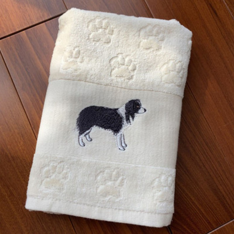 Embroidered Dog Hand Towel