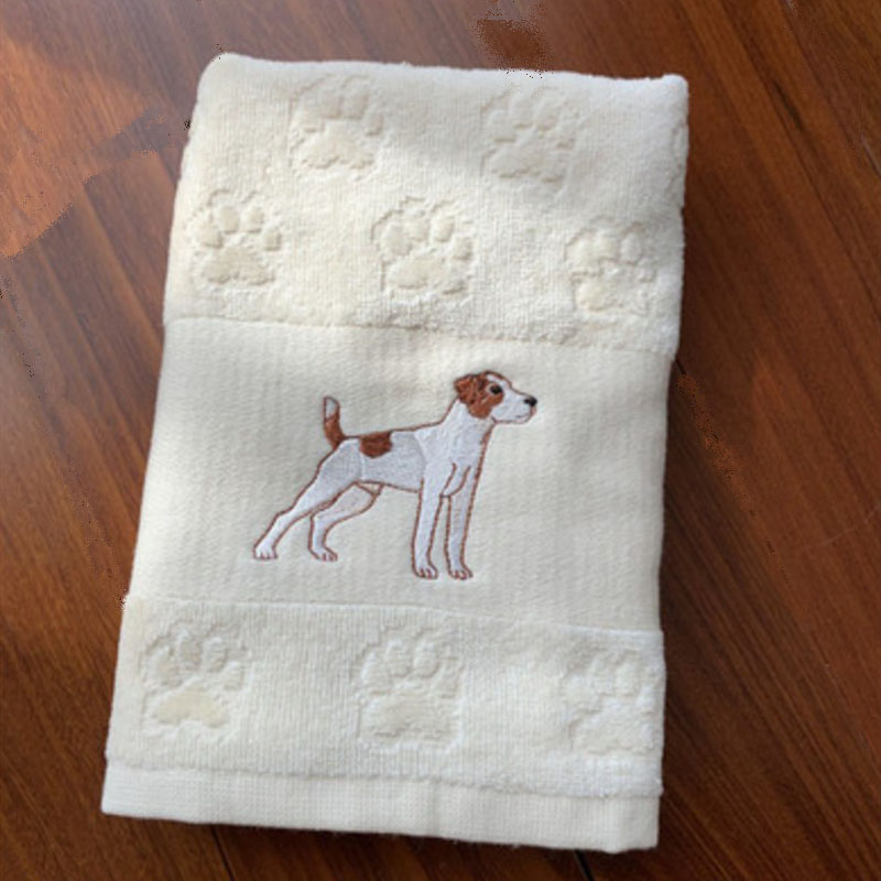 Embroidered Dog Hand Towel