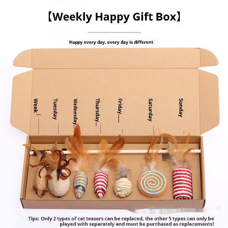 Cat Mouse Toy Gift Set – 7-Piece Cotton String Play Set