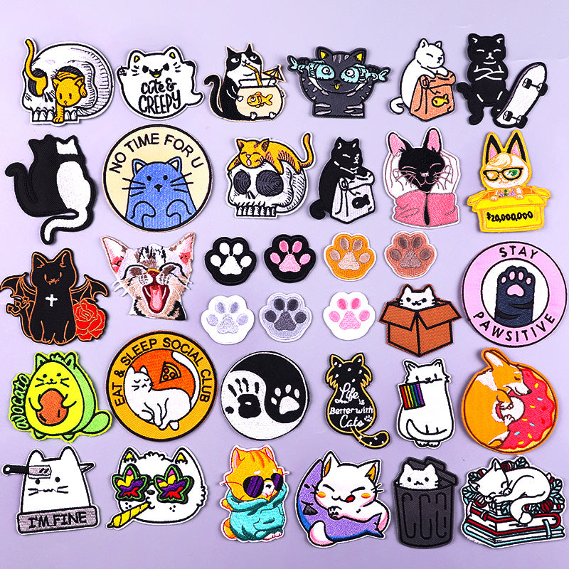 3D Embroidered Cat Armband Badge – Cute Patch for Cat Lovers