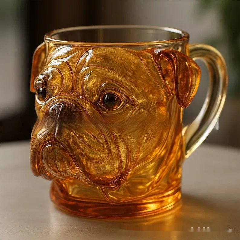 3D Dog Face Glass